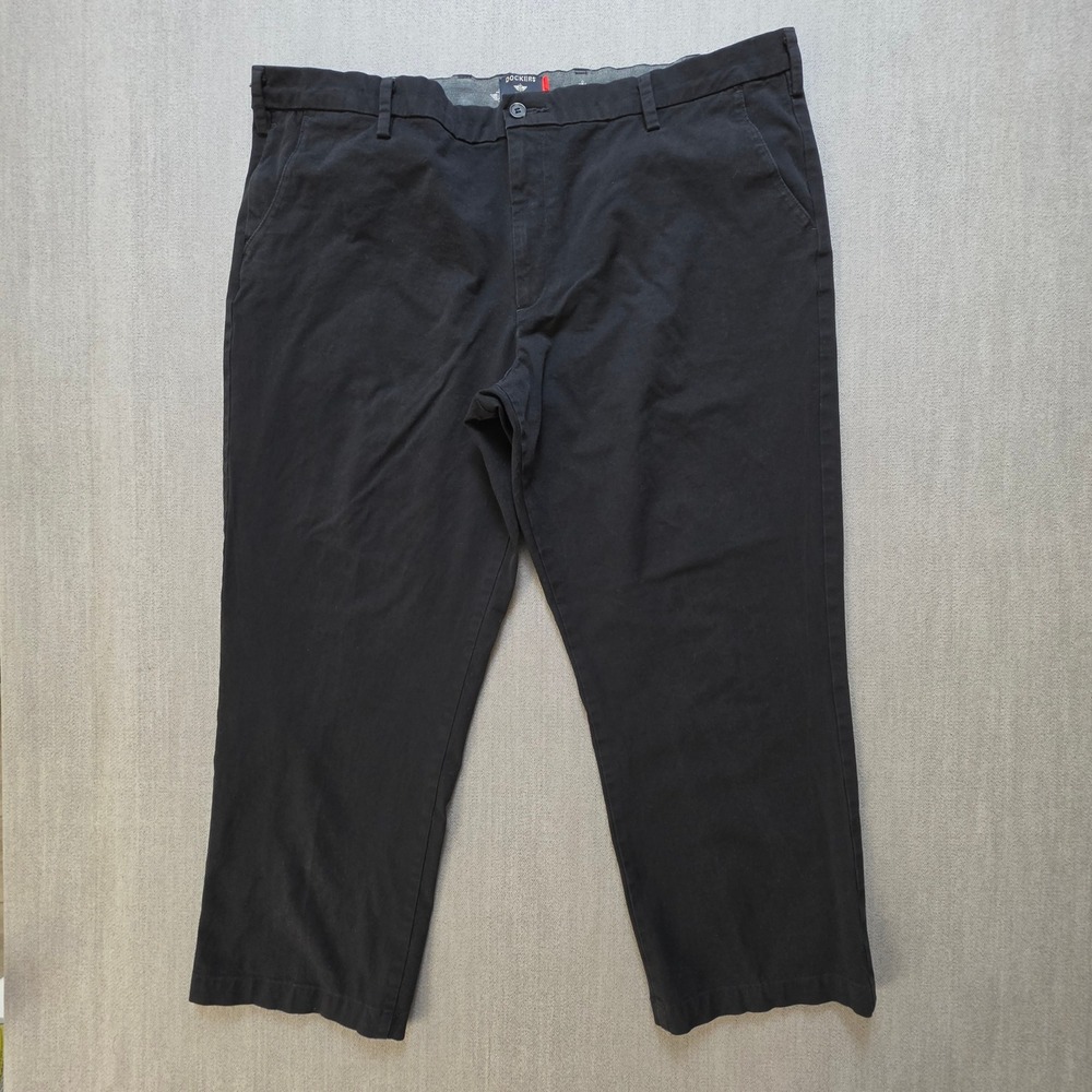 Dockers Chino Pants Mens 46 Black Smart 360 Flex Classic Fit Stretch